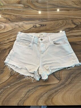 L'AGENCE Zoe Khaki/ Stone Denim Jean Shorts, 25